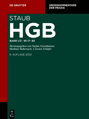 cover image of HGB Band 1/2 §§ 17-83